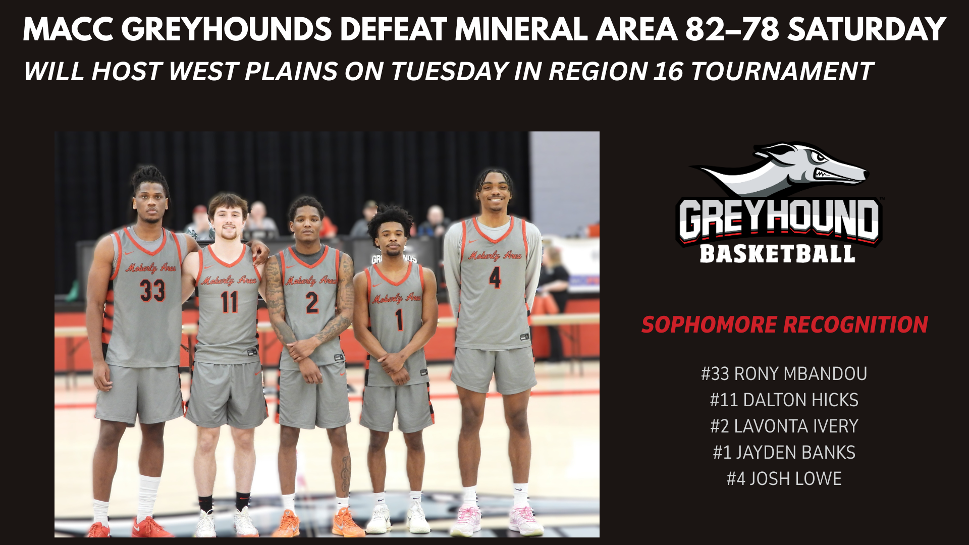 MACC GREYHOUNDS DEFEAT MINERAL AREA 82&ndash;78 SATURDAY